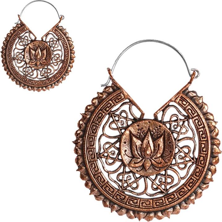Immagine prodotto Star Piercing Orecchino in oro rosa con fiore di loto mandala (Bronzo, senza ottone)