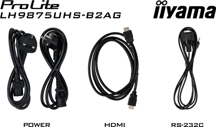 Produktbild iiyama 247.7cm(97,5") LH9875UHS-B2AG 16:9 3xHDMI+DP+DVI 4K (Speditionsversand) (3840 x 2160 Pixel, 97.50")