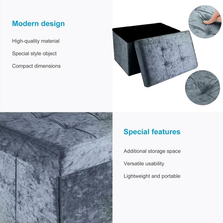 Actual product image Intirilife Bench Velvet Grey (49.30 cm)