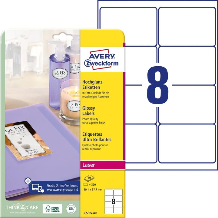 Image du produit Avery Étiquettes photo, 99.1x67.7