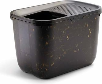 Actual product image Savic Kattenbak Hop In Marble Zwart / Goud - 58,8X39X39,5 Cm