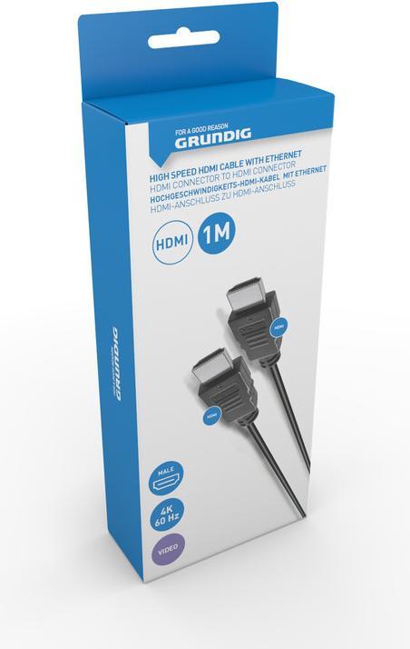 Image du produit Grundig Câble HDMI avec Ethernet 1m BL (1 m, HDMI)