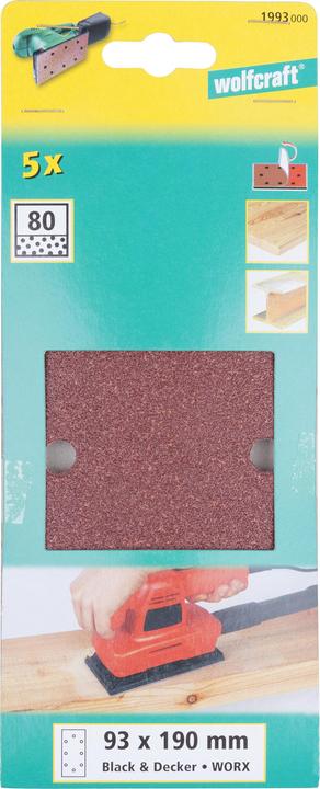 Produktbild wolfcraft wolfcraft 1 Haft-Schleifstr.-Set 10-tlg. 93x190mm (60, 120, 240)