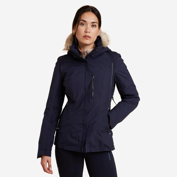 Image du produit Fouganza Veste d'équitation d'hiver 580 imperméable femme bleu (XS)