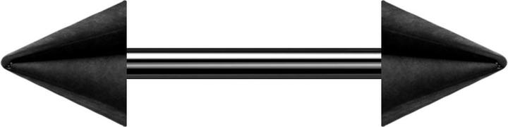 Star Piercing Micro Barbell schwarz mit zwei Cones (Chirurgenstahl 316L)