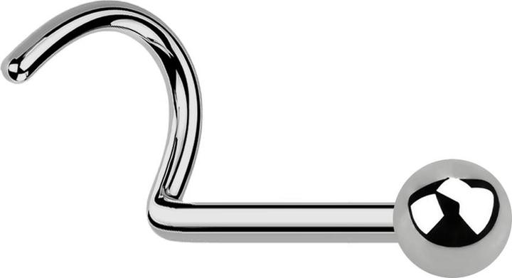 Produktbild Star Piercing Steriler Nasenstecker gebogen silber mit Kugel (Titan G23, ohne Messing)
