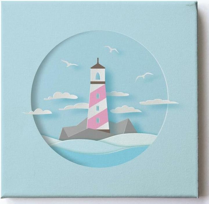 Produktbild Pindu Leinwandbild 3D Leuchtturm (30 x 30 cm)