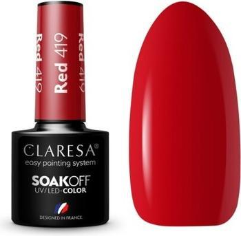 Claresa Soak Off UV/LED Red hybrid polish 419 5g (419 RED UV, UV-Gel Lack)