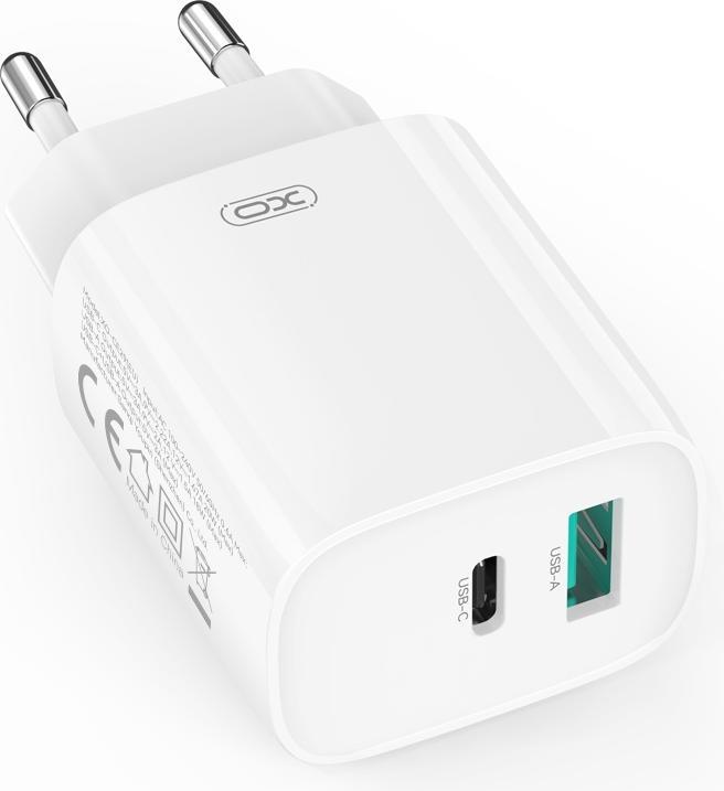 Produktbild xO Wandladegerät CE29 PD 20W 1x USB-C 1x USB weiss + Kabel USB-C - Lightning (20 W)