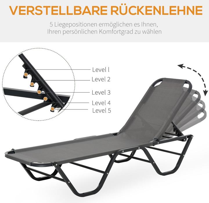 Actual product image Outsunny Sun lounger with adjustable backrest (188 cm)