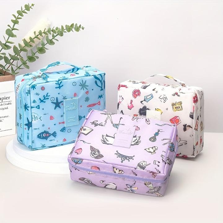 Produktbild Only-Bags.Store Tragbare tragbare Kosmetiktasche, grosse Kapazität Reiseaufbewahrungstasche, einfache