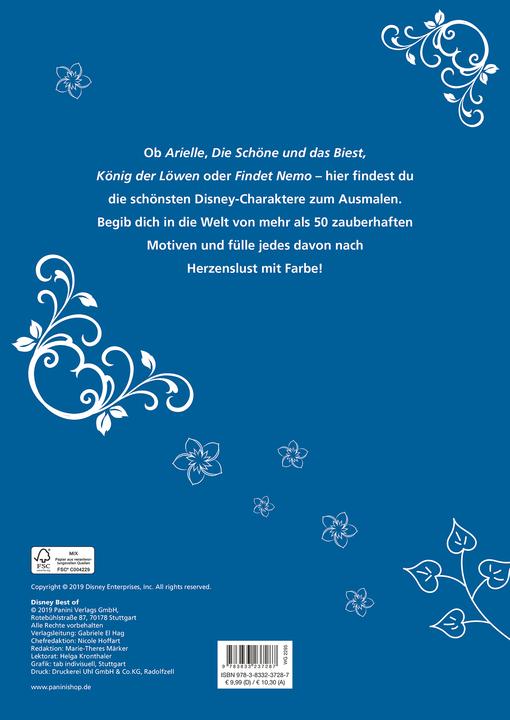 Produktbild Panini Disney Best of: Die schönsten Motive zum Ausmalen