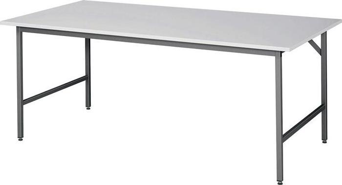 RAU Arbeitstisch Jerry B2000xT1000xH800-850mm Arbeitsplatte Melamin, Stärke 22 mm Gestell anthrazitg,... (104 cm, 204 cm)