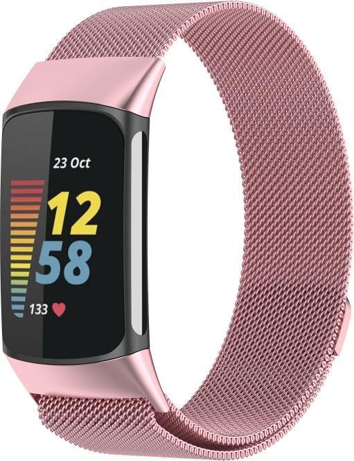 Produktbild Cover-Discount Fitbit Charge 5 - Milanese Edelstahl Armband rosa (Edelstahl)