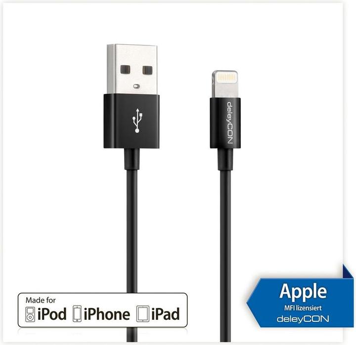 Actual product image deleyCON Lightning on USB (0.15 m, USB 2.0)