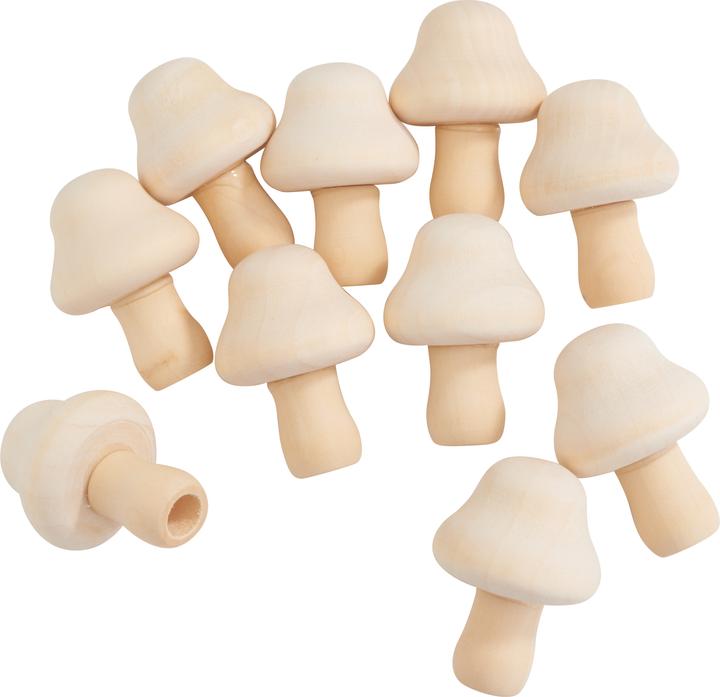 Actual product image VBS Wooden mushroom, 10 pieces