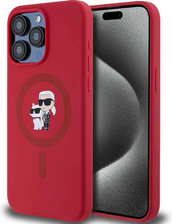 Produktbild Karl Lagerfeld KLHMP15XSCMKCRHR iPhone 15 Pro Max 6.7" czerwony/red hardcase Silicone Karl & Choupet (Apple iPhone 15 Pro Max)