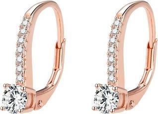 Beneto Pink gold plated silver earrings with crystals AGUC1955-ROSE (L)
