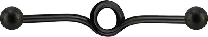Actual product image Star Piercing Barbell black bow with two balls speckled (without brass, Surgical steel 316L)