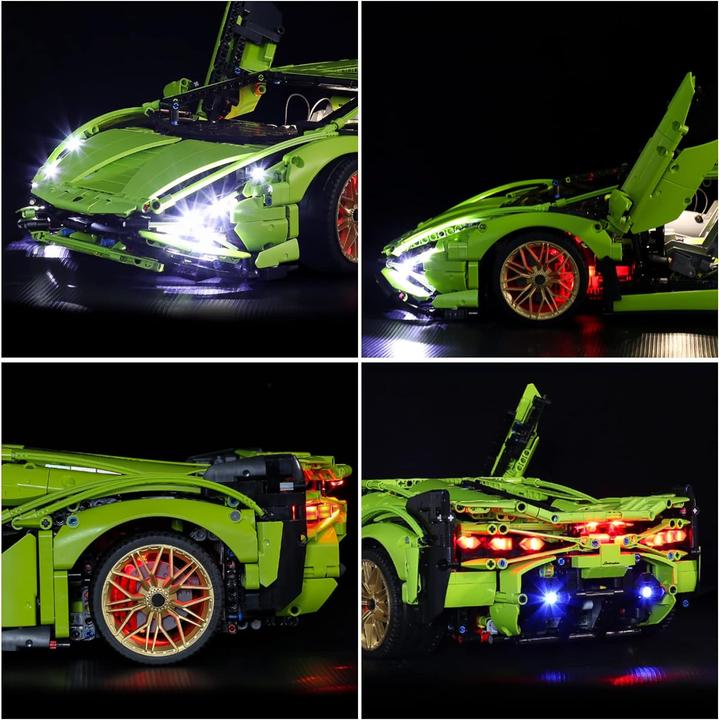 Image du produit BrickBling Kit d'éclairage à LED pour LEGO Lamborghini Sián FKP 37 (42115), télécommande incluse
