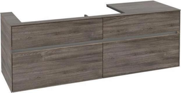 Actual product image Villeroy & Boch V&B Vanity unit COLLARO 1600x548x500mm w LED-B. Stone Oak (160 x 50 x 55 cm)