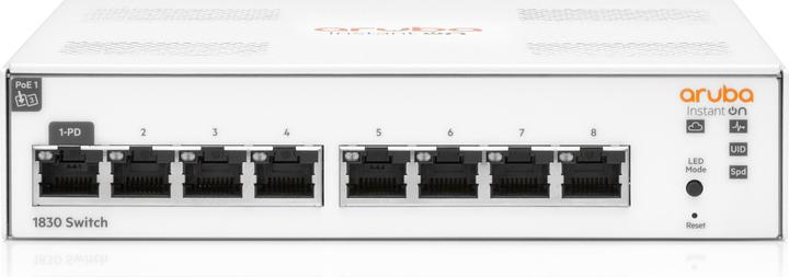 Immagine prodotto HPE Switch InstantOn (IOn) 1830-8G, 8 porte, 8 porte RJ45 1G, alimentazione esterna inclusa (8 Porti)