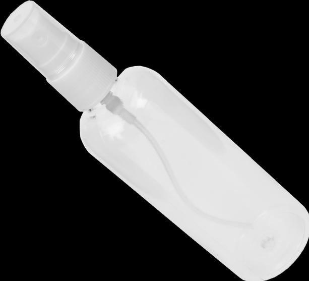 Produktbild Sprühflasche, leer, Kunststoff weisser Sprühkopf für 100 ml Höhe 15 cm, Ø 3,8 cm (0.10 l)
