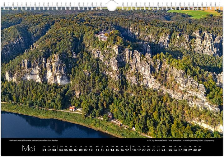 Produktbild Kalender Schsische Schweiz Luftaufnahmen 2026 (45 x 30 cm, Deutsch)