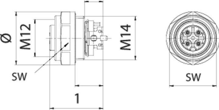 Produktbild Schubiger Binder 99 3432 401 04 Miniatur-Rundsteckverbinder Buchse, Einbau Gesamtpolzahl: