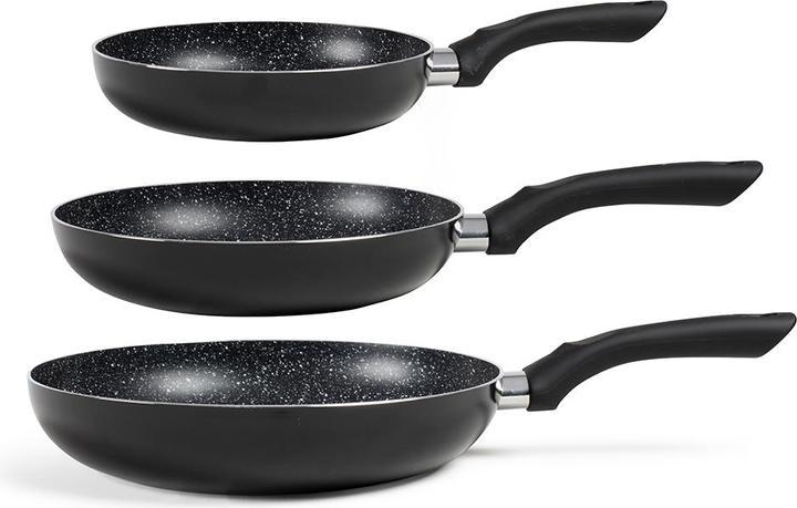 Produktbild Livoo Pfannen set 3 teilig Steinbeschichtung (20 cm, Pfannenset + Topfset, Aluminium)