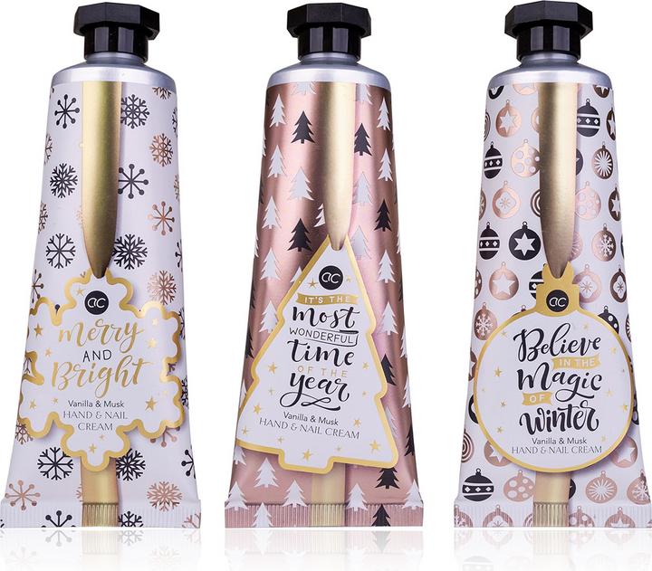 Produktbild Accentra Hand & Nail Cream WINTER MAGIC in der Tube, 60ml, 3 Designs sortiert, Duft: Vanille & Moschus