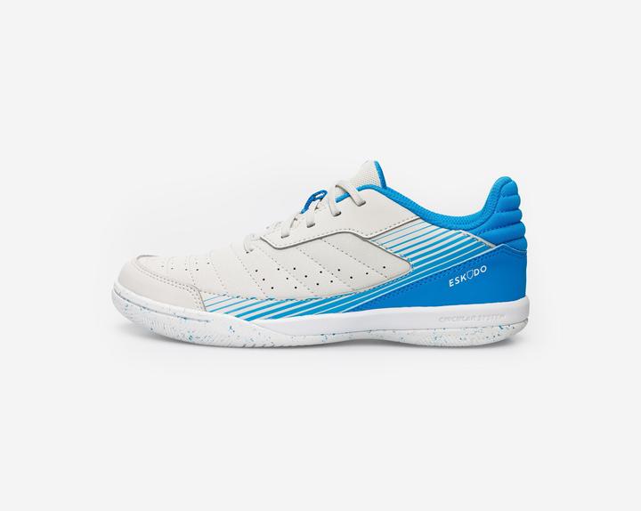Image du produit Kipsta Kids' Futsal Trainers Eskudo 500 JR - Beige/Blue (38)