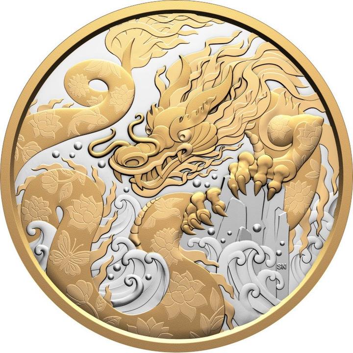 Immagine prodotto Royal Canadian Mint Silber Water Dragon 5 oz PP - Teilvergoldet 2025 (999.90, 2025)