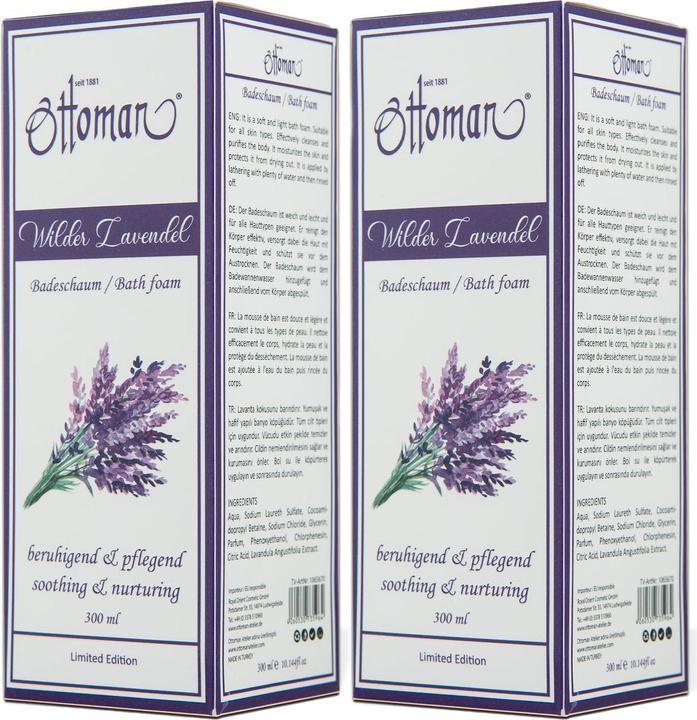 Immagine prodotto Ottoman Set di 2 bagnoschiuma alla lavanda, 300 ml, per un bagno rilassante (300 ml, Perle da bagno)