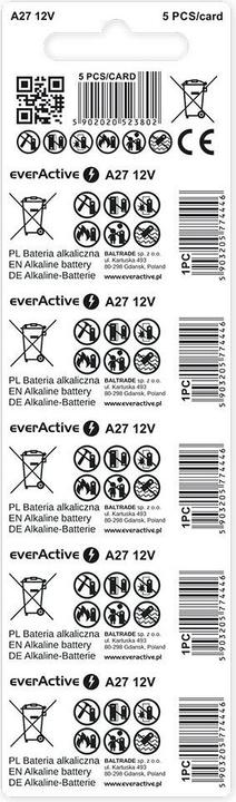 Produktbild Everactive 27A 12V Blisterverpackung (5 Stk., A27, 25 mAh)