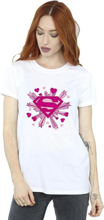 Immagine prodotto Superman Pink Hearts And Stars Logo Maglietta Ampia Donna (XXL)