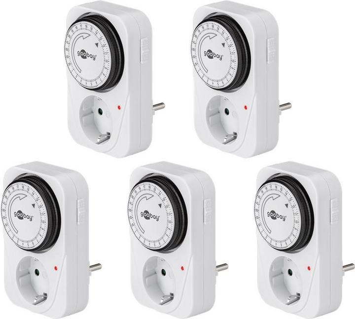 Actual product image Goobay Analog timer, 5 pieces, White