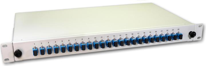 Actual product image Lightwin FO splice box, 24 fibers, 24x SC singlemode, 9/125µm OS2 G657.A1 pigtail splice boxes (1.50 m)
