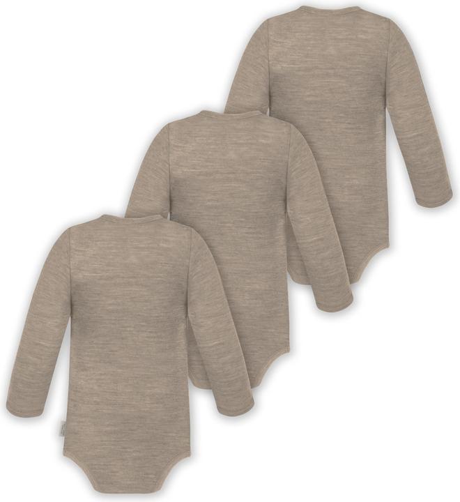 Actual product image Normani 3-pack multipack baby bodysuit merino long-sleeved body with buttons - 9345 (86)