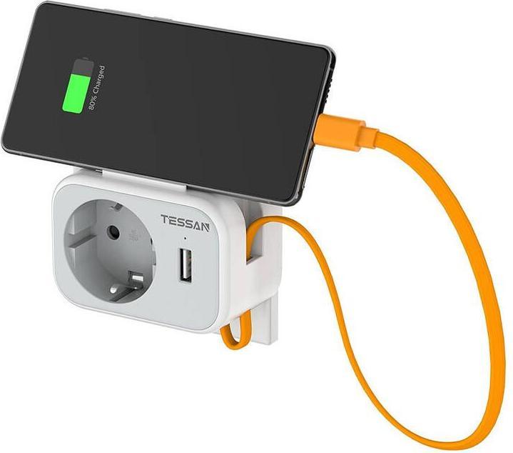 Tessan Socle mural TS-332-FR (USB-A, USB-C, 3 x)