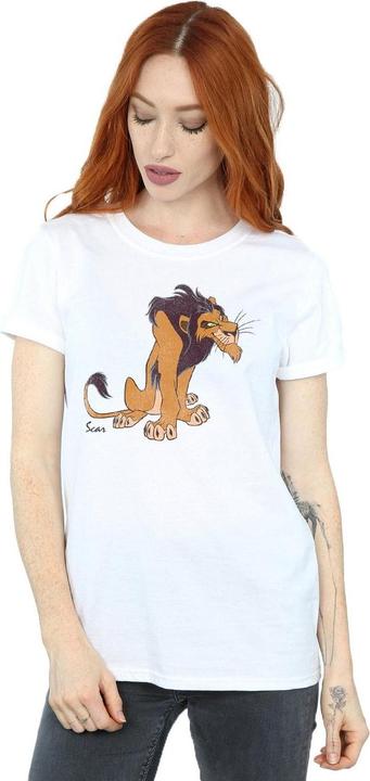 Actual product image The Lion King Womens/Ladies Classic Scar Cotton Boyfriend T-Shirt (M)