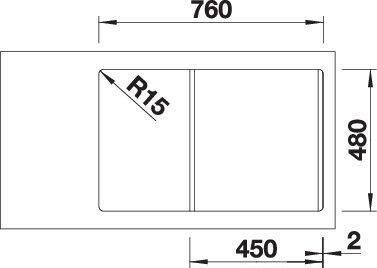 Produktbild Blanco SONA 45 S (Einbauspüle, 78 cm, 50 cm)