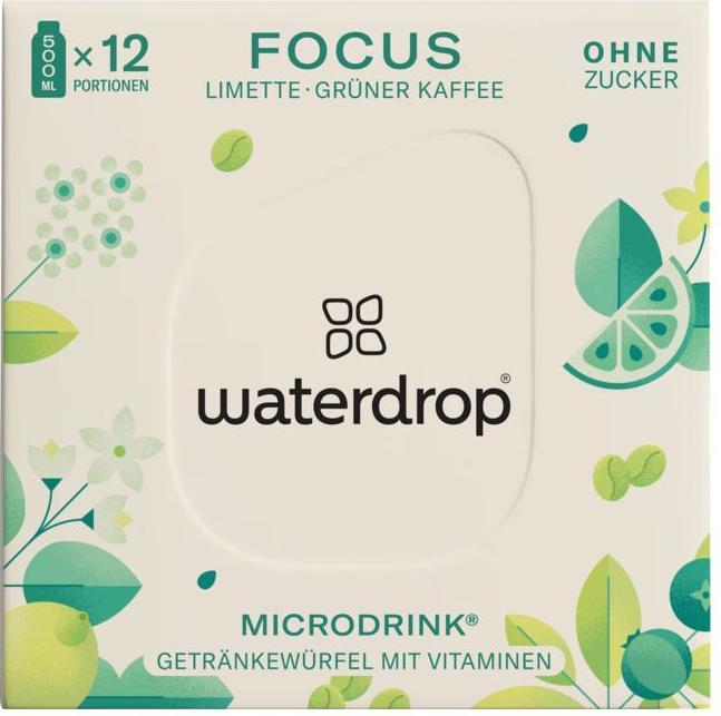 Produktbild Waterdrop Focus (Grüner Kaffee, Limette, Zitronenblatt, 12 x)