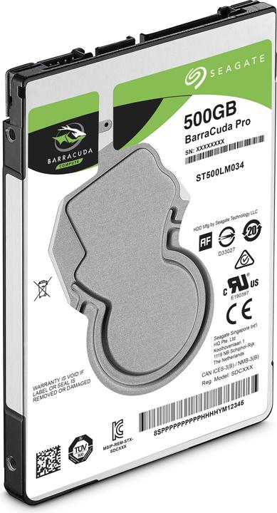 Actual product image Seagate BarraCuda Pro (0.50 TB, 2.5", SMR)