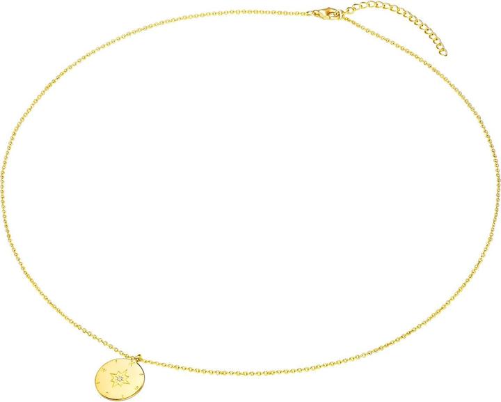 Produktbild Lulu & Jane Kompass Sterling Silber Diamant gelbgold 50,0 cm Basiskette + 5,0 cm Verlängerung - 33478 (Sterling Silber, 50 - 55 cm)