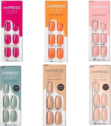 Immagine prodotto KISS Chiodi autoadesivi imPRESS Colour MC Latte 30 pezzi (L) (Unghie artificiali, Latte)