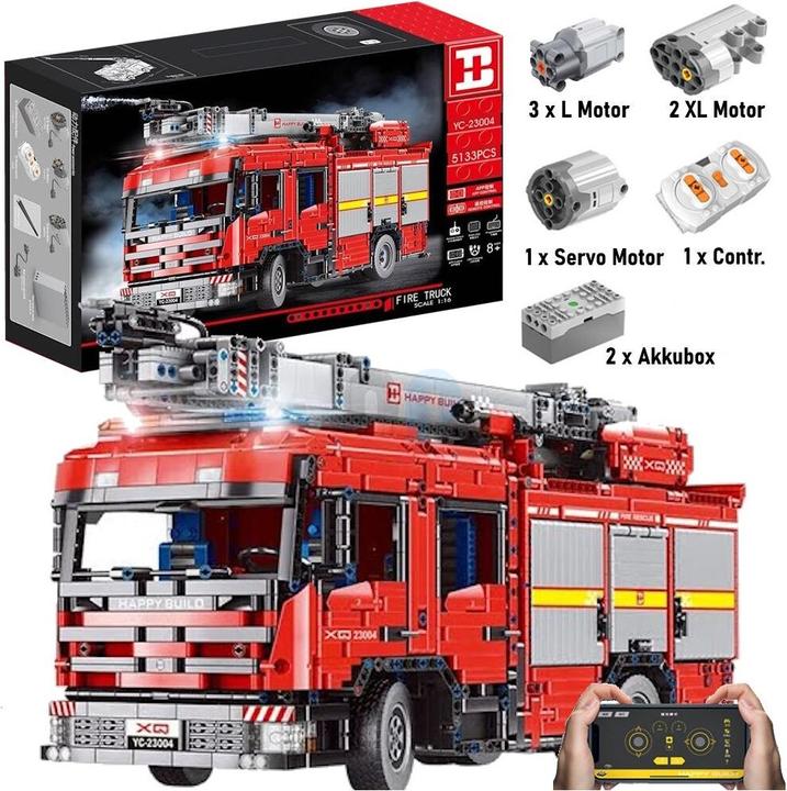 Actual product image HappyBuild 23004 - Fire Truck (RC) (5133 parts)