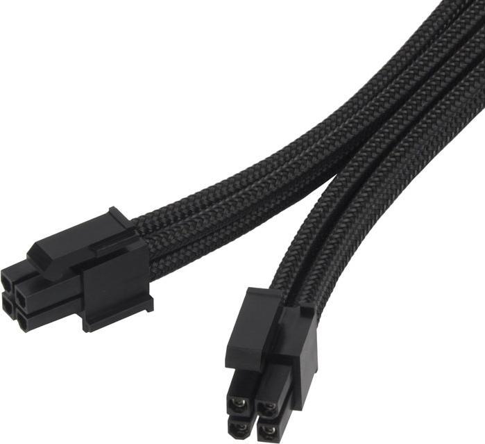 Actual product image Silverstone Power Extension Cable 8-8(4+4)Pin 0.08mm Black