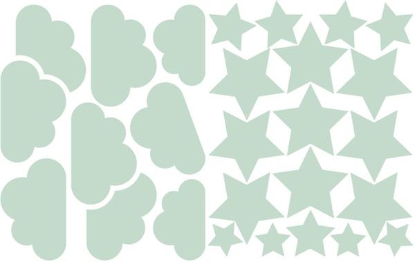 Actual product image DigitalhenDesign Glow-in-the-Dark Stars and Clouds