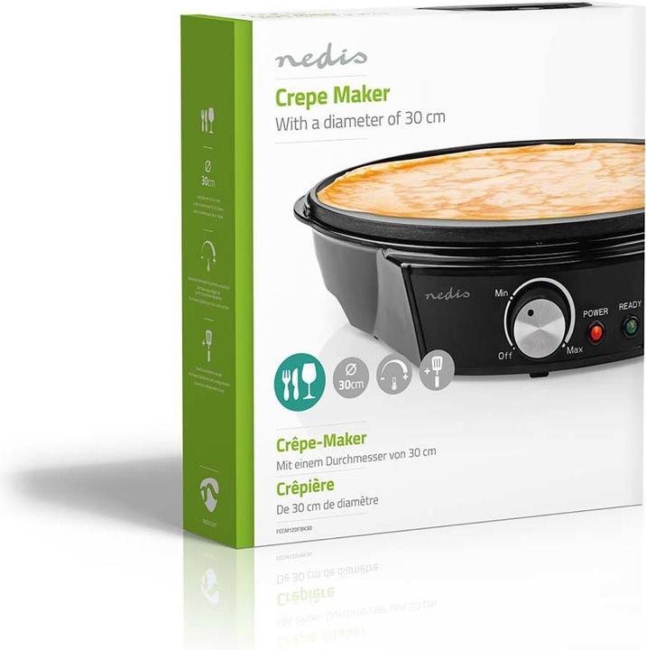 Actual product image Nedis Crepe Maker | Diameter: 300 mm | 1200 W | Non-stick coating | Temperature settings
